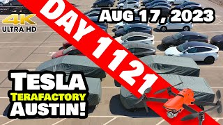 CYBERTRUCKS STARTING TO FLOW AT GIGA TEXAS - Tesla Gigafactory Austin 4K  Day 1121 - 8/17/23 -Tesla