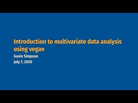 Introduction to multivariate data analysis using vegan