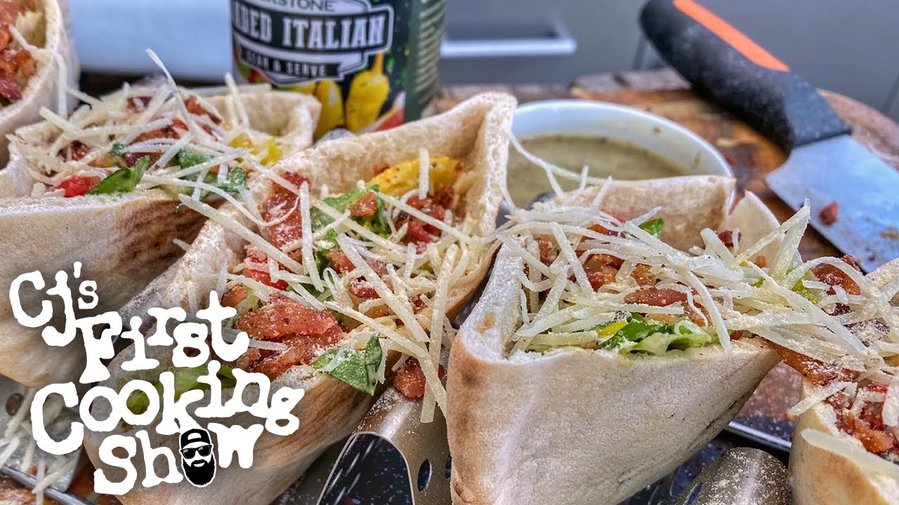 Delicious Caesar Salad Pita Pocket! CJ's First Cooking Show