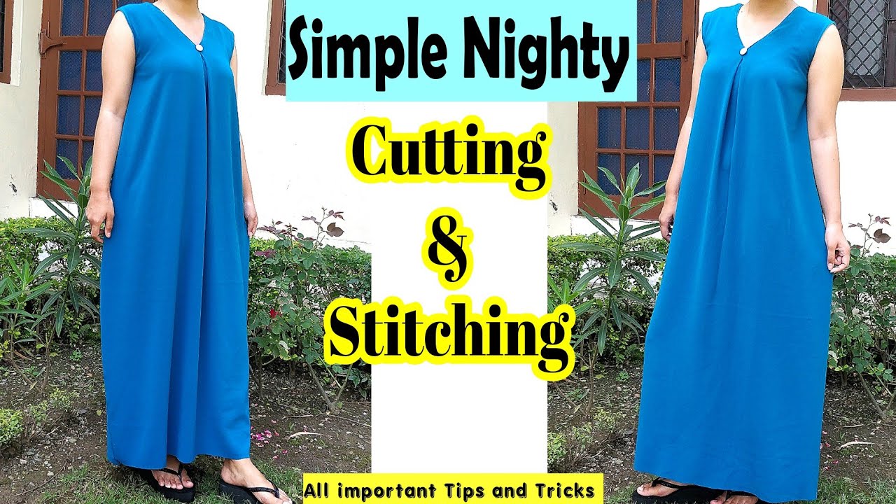 Cotton Night Suit Easy Cutting and Stitching /Nighty /Night dress - YouTube