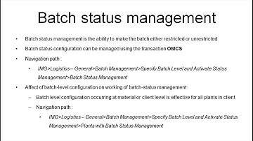 Batch Management data in SAP MM