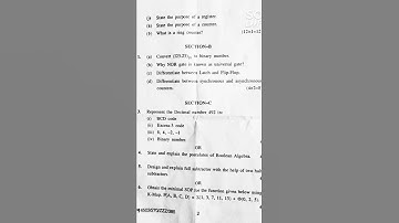 BCA 1st semester digital electronics paper