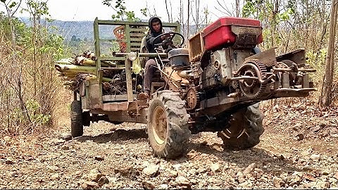 Phần 2 tiếp tục xe công nông 2 cầu chở cây chuối lên dốc cực khỏe và cái kết