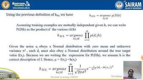 Lecturevideo_15EC834_Module 3_Least Square error Hypothesis_Dr.B.Srilatha