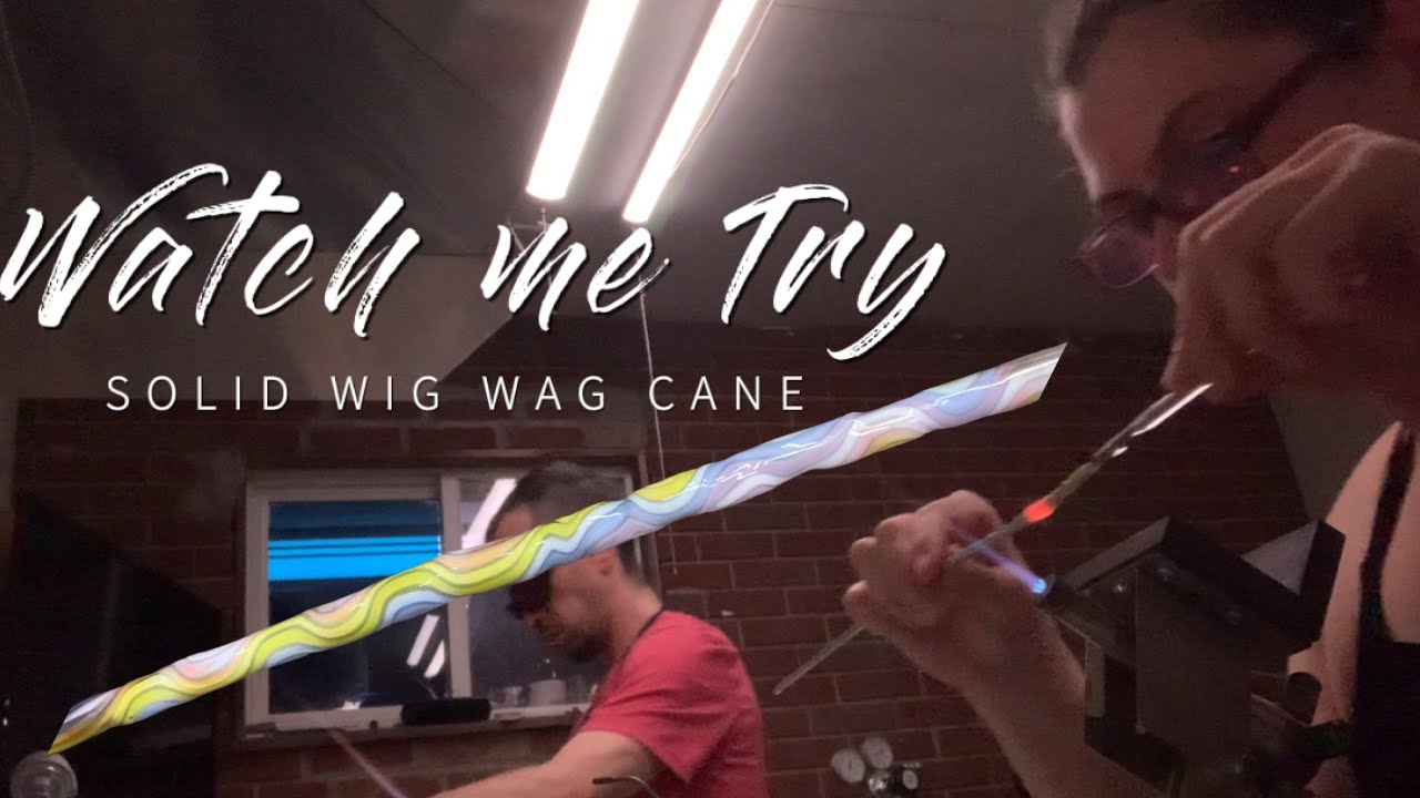 Watch me try to make a solid wigwag cane out of borosilicate glass