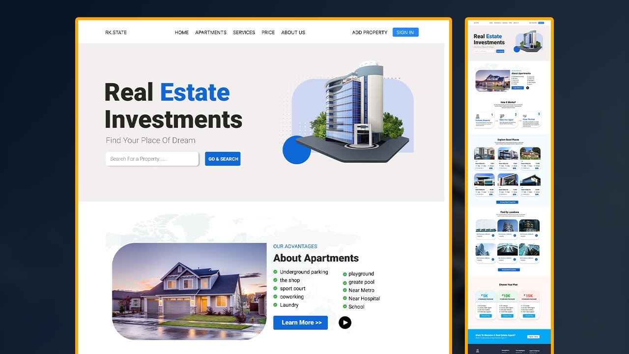 How to Make Landing Page Design Figma - Real Estate Landing page - YouTube