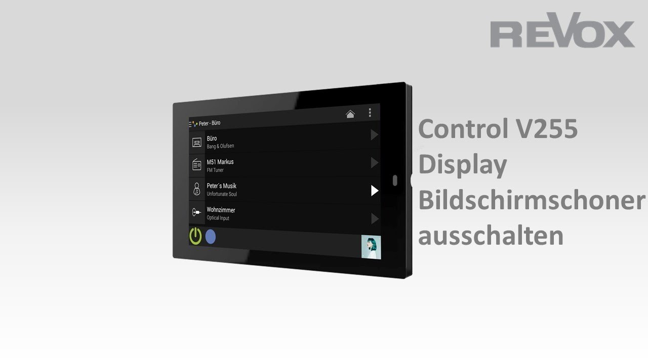 Deutsch / Revox Control V255 Display / Bildschirmschoner ausschalten