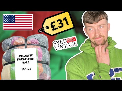 Syed Vintage Wholesale Unsorted Sweatshirt Bale Unboxing #22