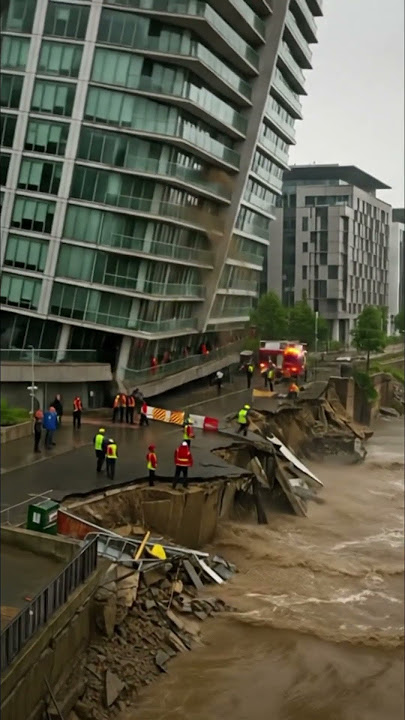 Shocking: Building Collapses Into The River!