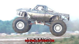 MEGA TRUCKS JUMPING AT MICHIGAN MUD JAM