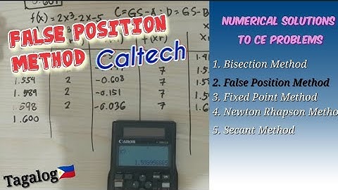 FALSE POSITION METHOD| Numerical Analysis| Caltech| Tagalog🇵🇭