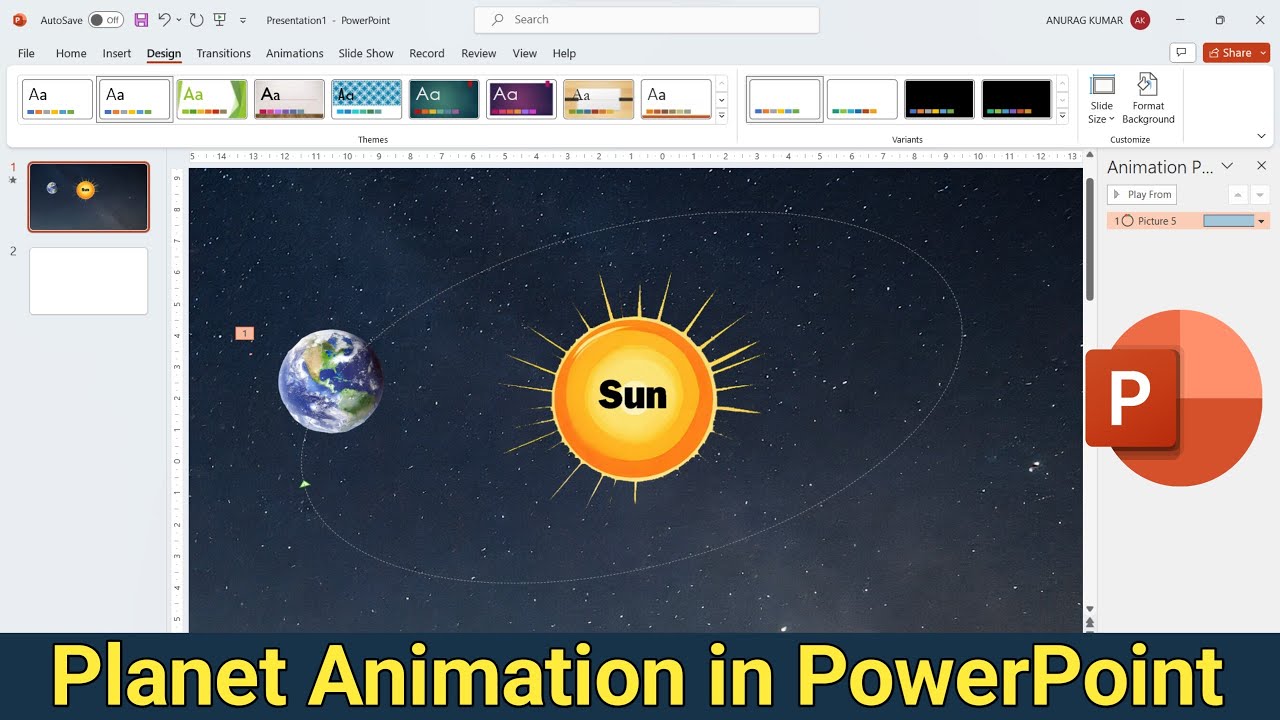 Planet animation in PowerPoint | Moving Animation in PowerPoint - YouTube