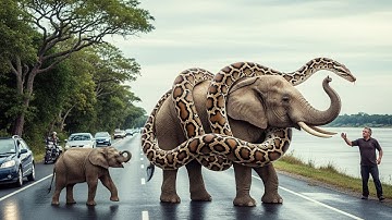 🎬 “Brave Heroic Rescue Team Saves Mother Elephant from Deadly Python Attack 🐘🐍”