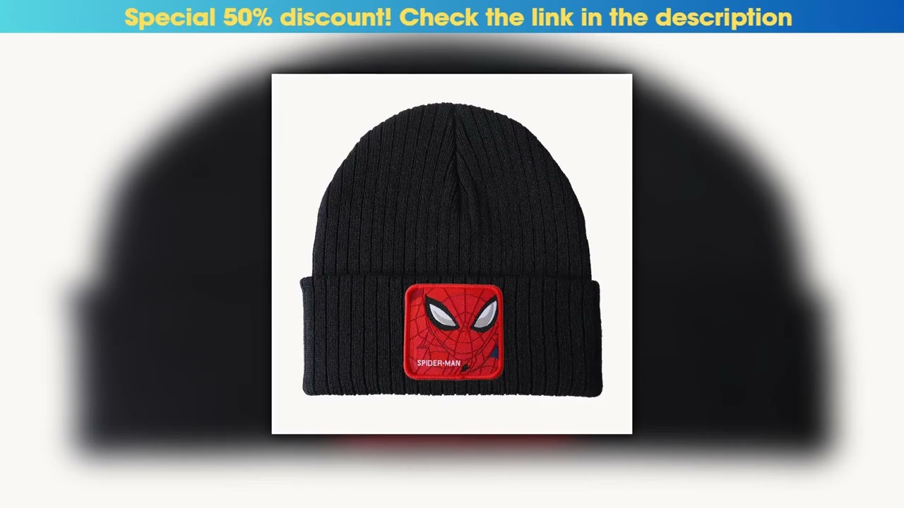 Best Seller Marvel Spiderman Venom Cosplay Hats Anime Cartoon Embroidered Knitted Hat Woolen Cap Au