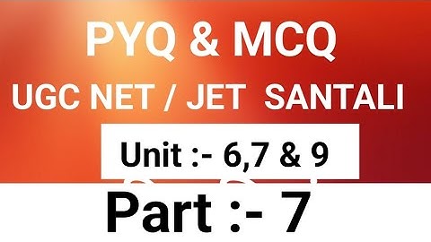 UGC NET/JET SANTALI || PYQ & MCQ #ugcnetsantali 