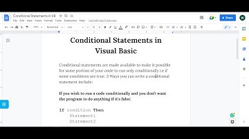 Conditional Statements in Visual Basic