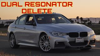 BMW 340i Dual resonator delete (before and after)