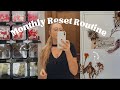 Monthly reset routine  journaling refilling candy drawer cooking solo dates reflection