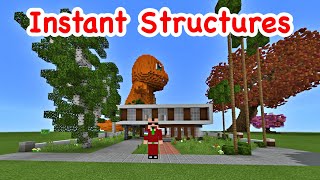 How To Build House In One Second Instant Structures Addon Minecraft Mcpe Mcbe Addon Youtube