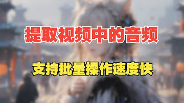 批量提取视频中的音频 支持批量操作 处理速度飞快 Python脚本分享
