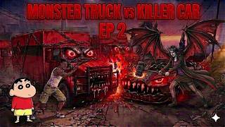Can Franklin and Shin-Chan protect their killer car from that killer truck and the Hell truck | GTA