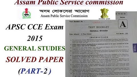 APSC SOLVE PAPER 2015 (Part-2)