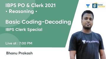 Basic Coding Decoding | Reasoning | IBPS Clerk 2021 | Bank Ladder | Bhanu Prakash
