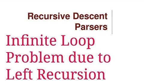 Infinite Loop problem in recursive descent parsing due to left recursive grammar.