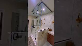 Glass shower doors installation for master bathroom.