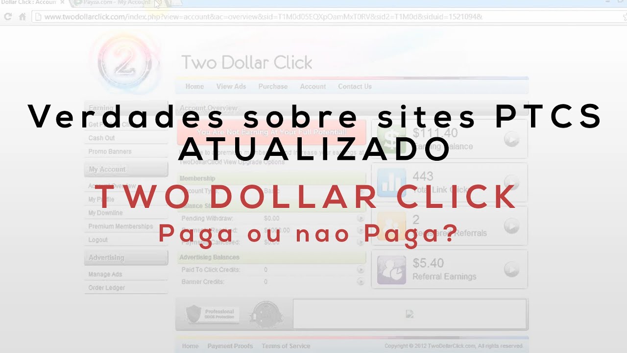 VERDADES SOBRE SITES PTCS TWO DOLLAR CLICK PAGA OU NAO?