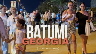 Batumi Georgia | Beach Boulevard Night Walking Tour | 4K Video August 2023