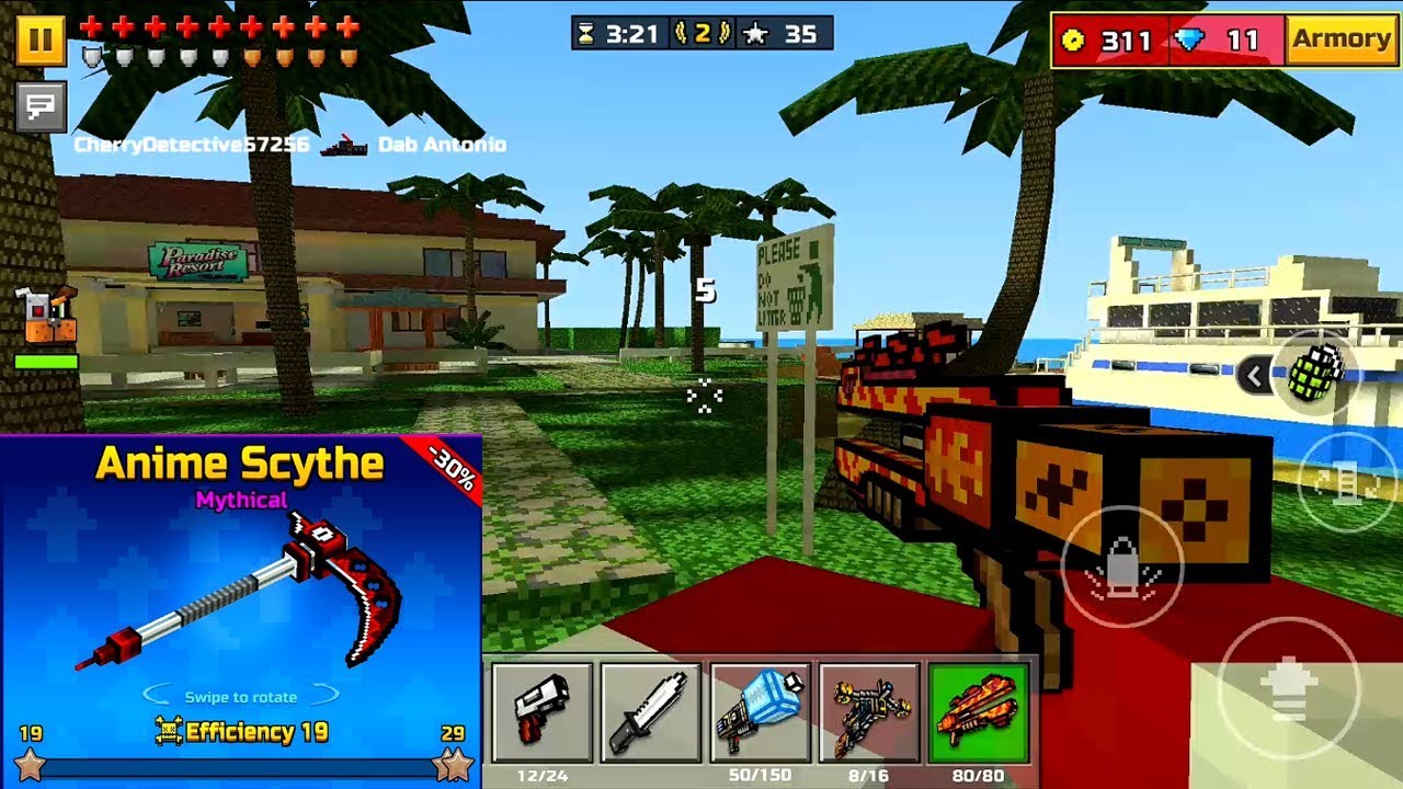 Pixel Gun 3D Android iOS Gameplay - (Paradise Resort) New Special Anime ...