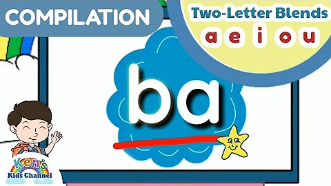 Two-Letter Blends Compilation | Short Vowels " a, e, i, o, u " | Reading  Phonics for Kids