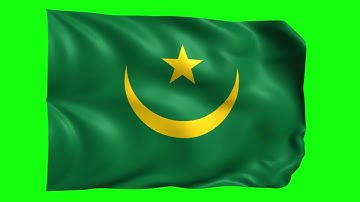 Green screen Footage | Mauritania Waving Flag Green Screen Animation | Royalty-Free