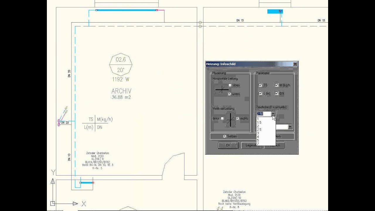 ventilation perfusion scan Beschriftung einer Heizungsplanung nach der Berechnung