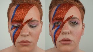 Celebrity David Bowie - Aladdin Sane GLITTER Tribute Makeup Profile