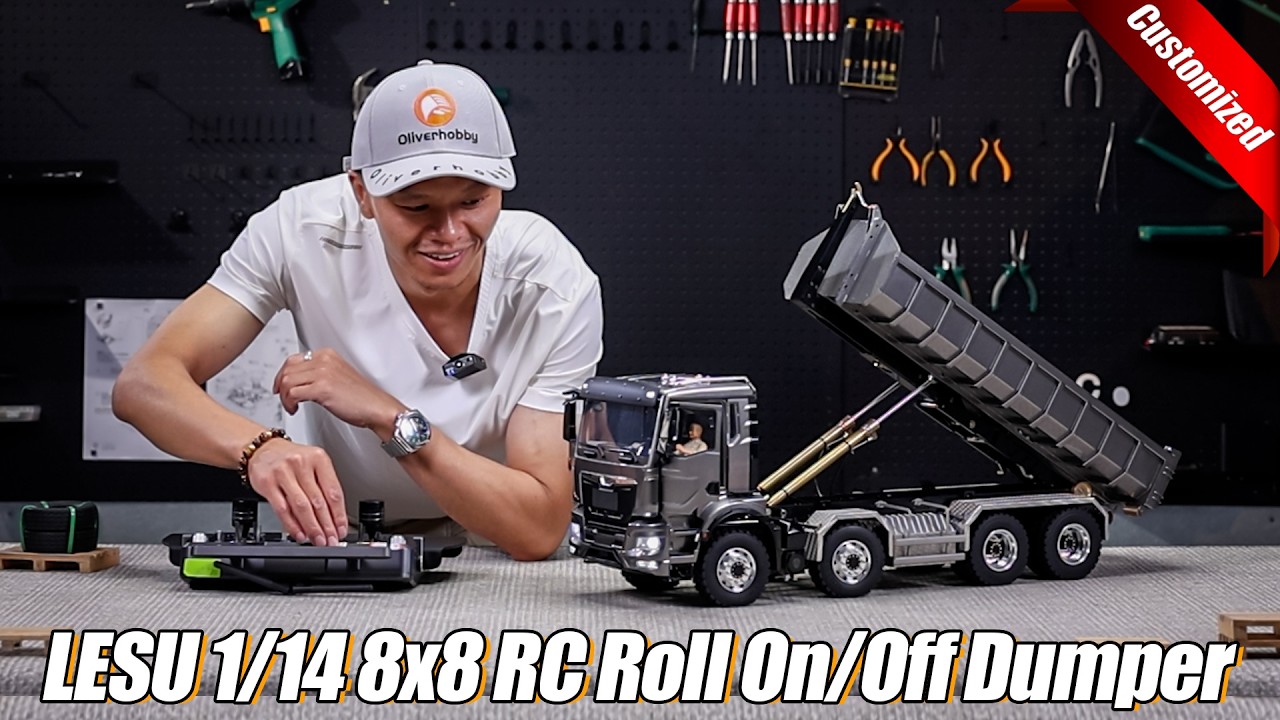 その他 Rc dump This custom 1/14 RC dump truck features solid styling and full