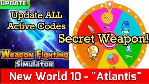 All Codes Work Update World 10 Weapon Fighting Simulator Roblox | Secret Weapon