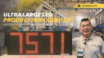 Ultra Large 4-Digit Industrial LED Production Counter | 320mm Character Height for Factory