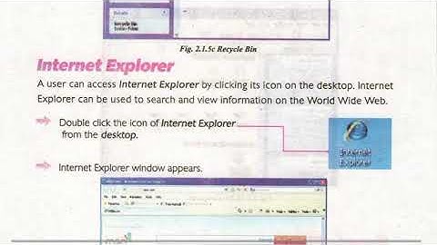 Recycle Bin , Internet Explorer , Desktop Icons , Class 6 Computer Unit 2 (Stepping into Windows)