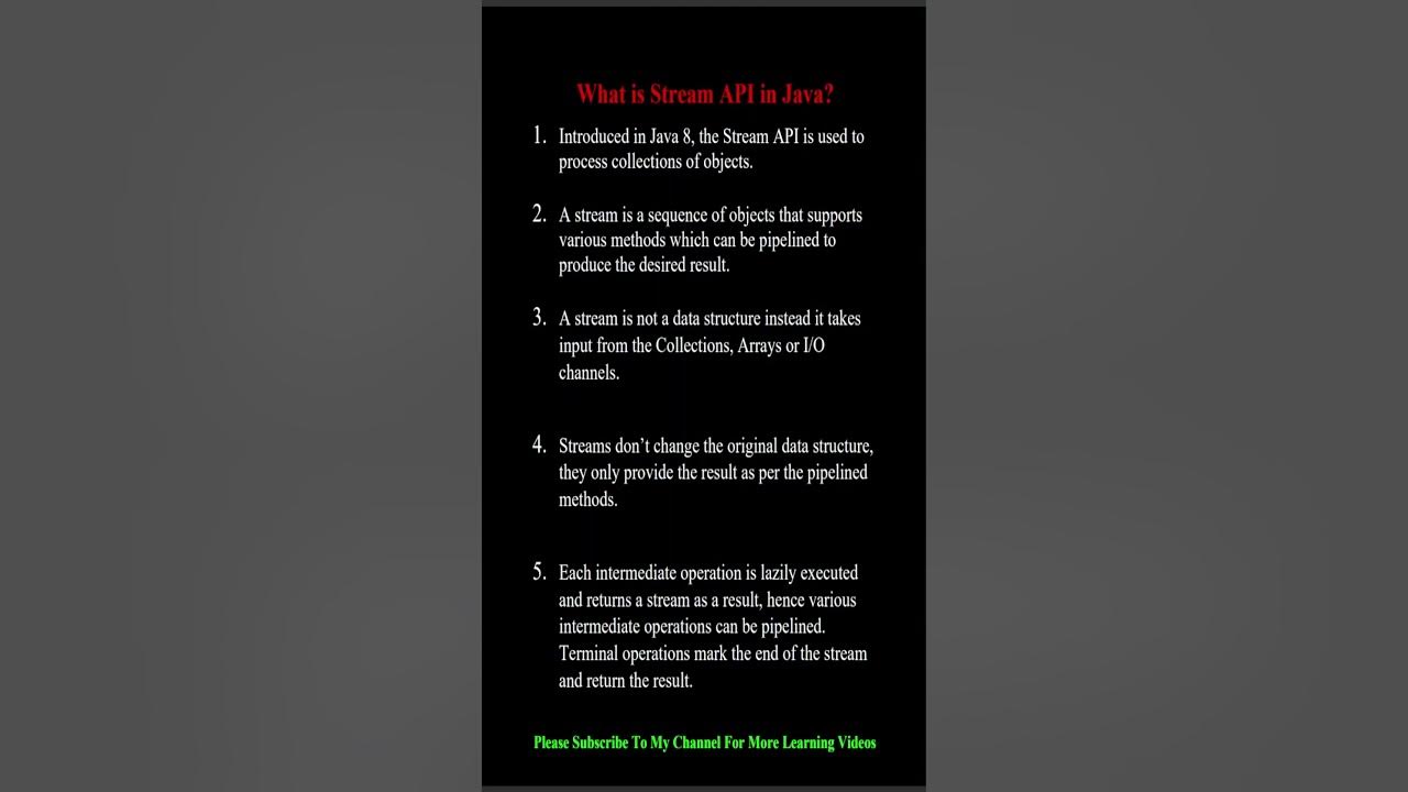 What is stream api in java youtube