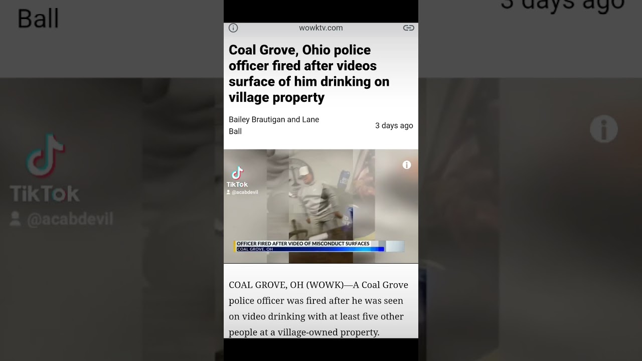 ⁣Ohio Police Officer fired for public drunkenness and acting a fool. #shorts #ohio #acabdevil