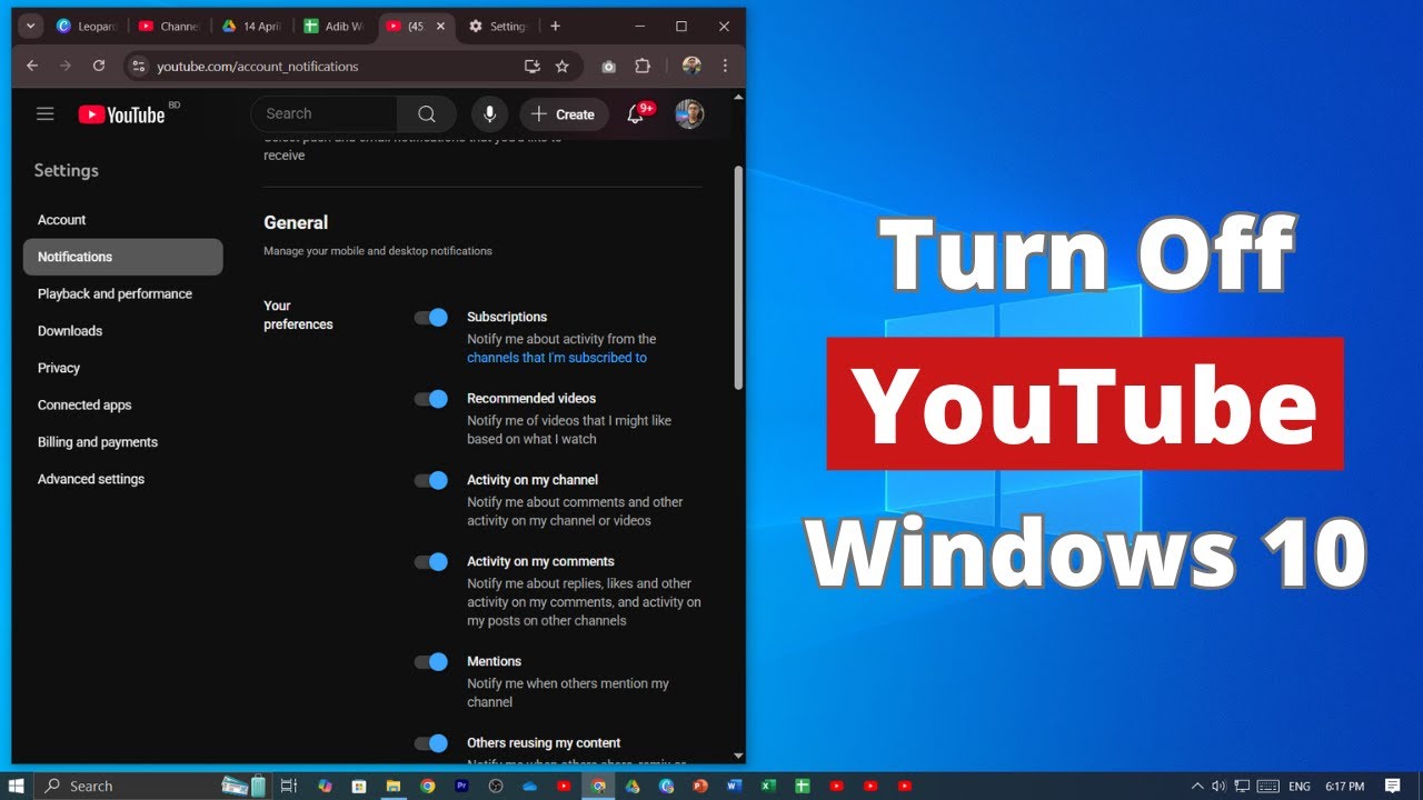 How to Turn Off YouTube Notifications in Windows 10 - YouTube