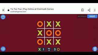 Playing tic tac toe on cool math games   but on hard mode