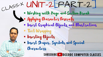 Class X-Unit 2(Word Processing)- Part 2