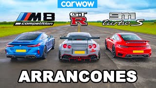 Porsche 911 Turbo v BMW M8 v Nissan GTR: ARRANCONES