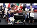A SNEAK PEAK OF MANNY PACQUIAO'S WORKOUT FOR KEITH THURMAN FIGHT