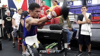 A SNEAK PEAK OF MANNY PACQUIAO'S WORKOUT FOR KEITH THURMAN FIGHT