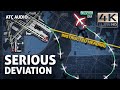 Pilots significantly deviates from instructed departure route real atc audio