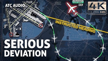 Pilots Significantly Deviates from Instructed departure route. Real ATC Audio